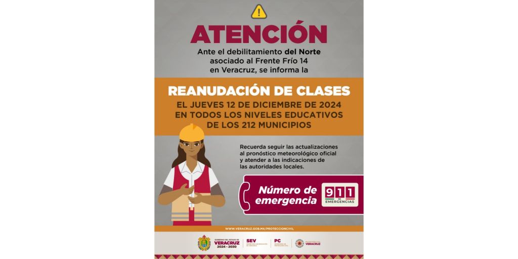 Este jueves se reanudan clases tras debilitamiento de&nbsp;Norte