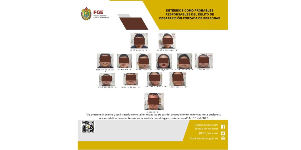 Detenidos policías estatales como probables responsables del delito de desaparición forzada de&nbsp;personas