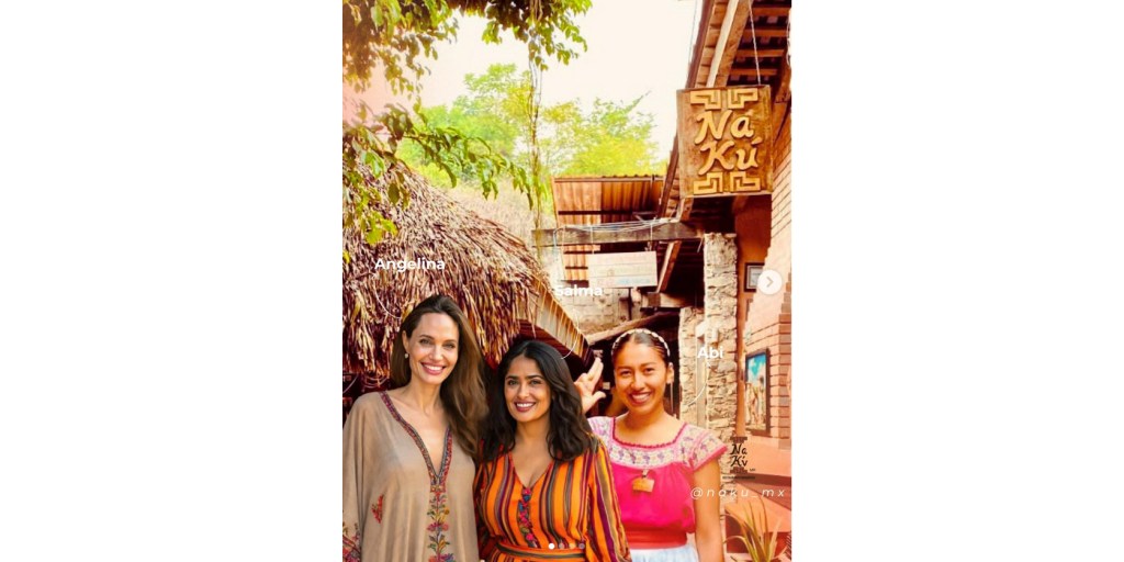 Degustan Hayek y Jolie comida&nbsp;totonaca