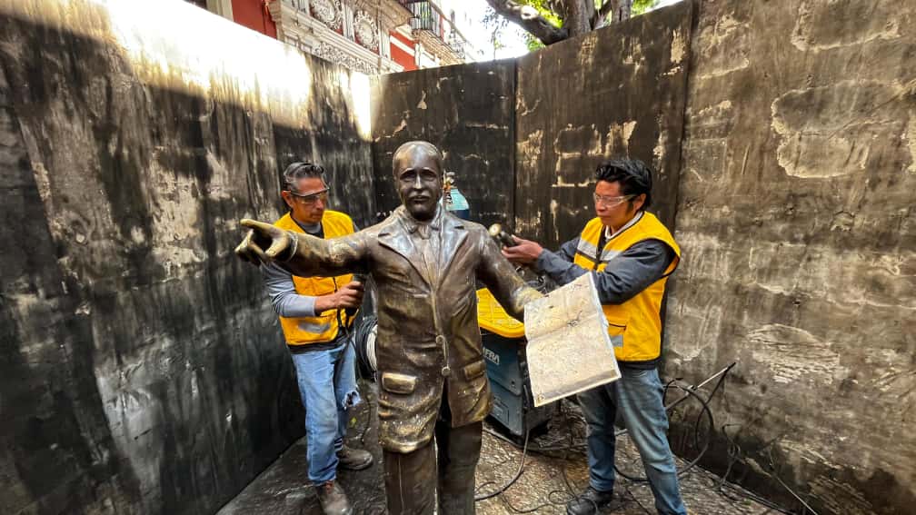 Restaura Gobierno de la Ciudad esculturas en el andador 5 de&nbsp;Mayo