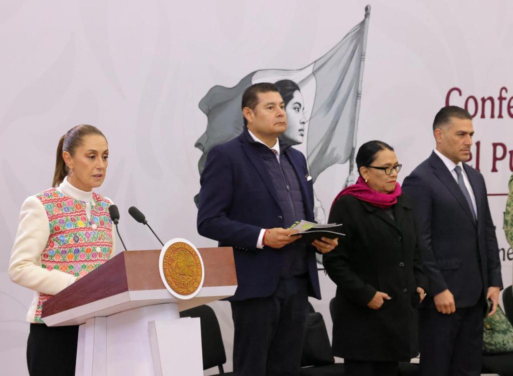 Destaca presidenta Sheinbaum reducción de delitos en&nbsp;Puebla